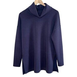 Spanx Womens AirEssentials TurtleNeck Navy blue Pullover Sweatshirt Size Medium
